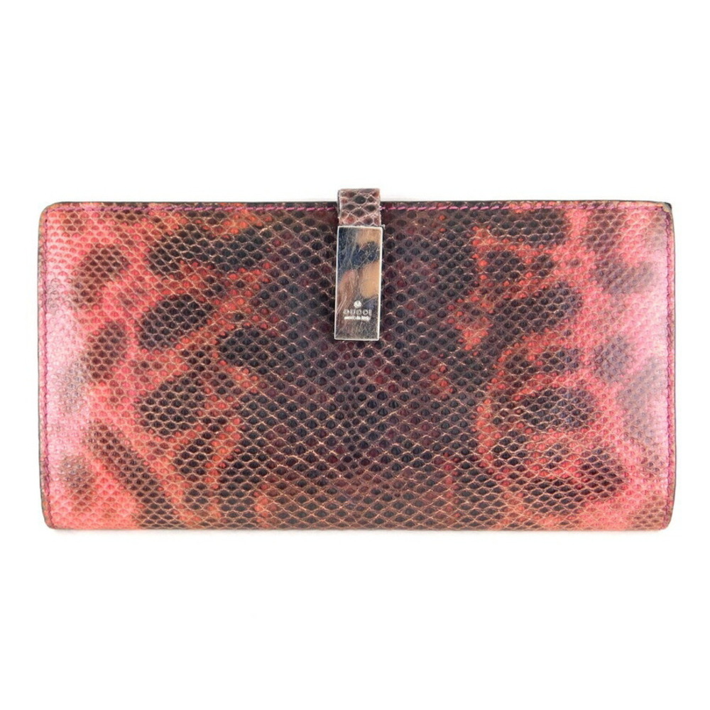 Gucci Long Wallet Billfold Leather Python Snakesk… - image 2